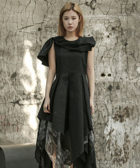 Asymmetric Bow Pleated Top
